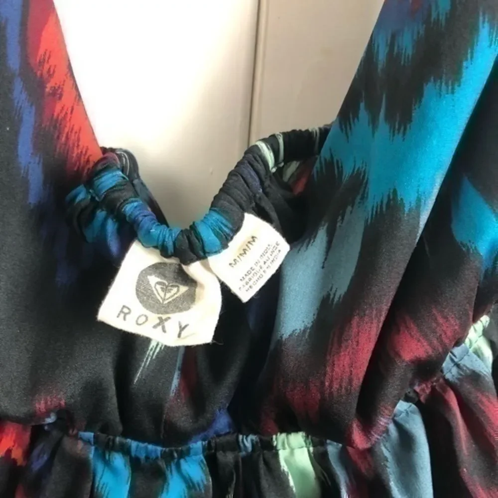 Colorful Roxy sleeveless and low cut dress size M